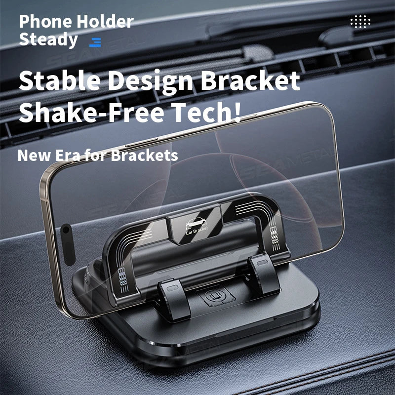 SEAMETAL Dashboard Car Phone Holder 360-Degree Rotation Head-Up Phone Mount Anti Slip Navigation Holder with Number Plate