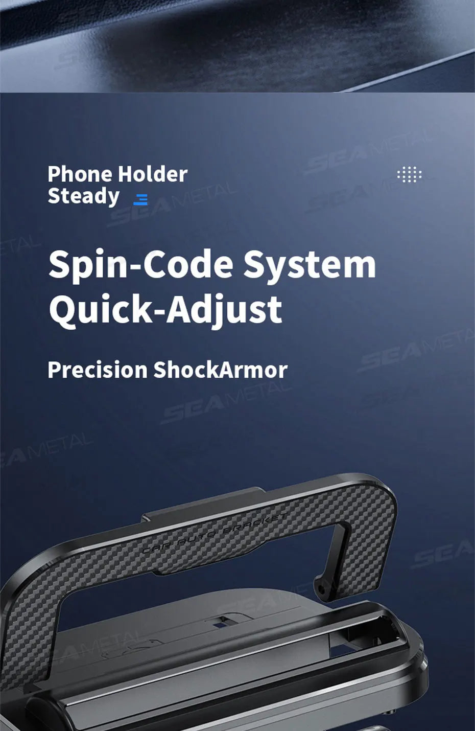 SEAMETAL Dashboard Car Phone Holder 360-Degree Rotation Head-Up Phone Mount Anti Slip Navigation Holder with Number Plate